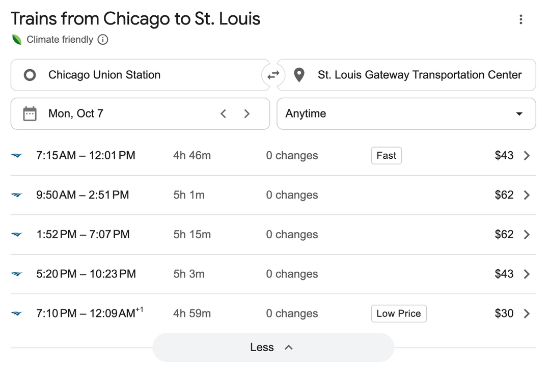 You can now search amtrak routes on google flights the points guy